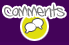 This Comments button has a yellow circle with an image of 2 speech bubbles in it. Underneath is the word Comments in Grey text.